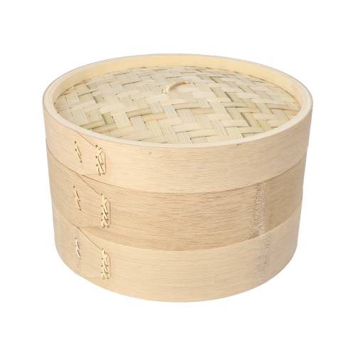 4 x Dampfgarer Bambus "ASIA" Ø 25 cm · 16 cm 3-teilig
