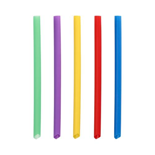 6 x 200 Mehrweg-Bubble Tea Halme PP Ø 12 mm · 20 cm farbig sortiert einseitig spitz