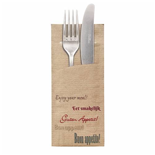 520 Bestecktaschen 20 cm x 8,5 cm braun 100% kompostierbar