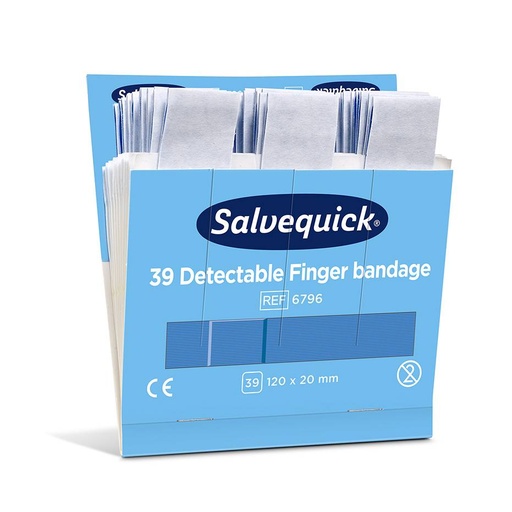 10 x 6 Set "Cederroth" Salvequick Detectable Pflaster (39 Stück) blau "Finger Bandage"
