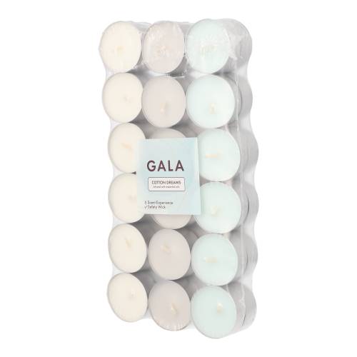 8 x 36 "GALA" Duftlichte Ø 3,8 cm · 1,7 cm weiss - Cotton Dreams "Ton in Ton"