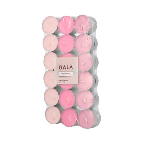 8 x 36 "GALA" Duftlichte Ø 3,8 cm · 1,7 cm rose - Rose Garden "Ton in Ton"