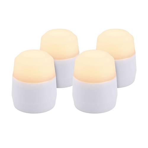 8 x 4 LED-Teelichte Nachfüllpack Ø 4 cm · 5 cm weiss "Amsterdam" Leuchtdauer 12-40h