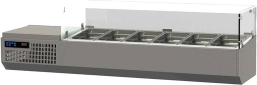 K+T Kühlaufsatz mit Glasaufsatz für 6 x GN 1/3, Behältertiefe 150 mm, steckerfertig
