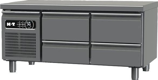 K+T Snackkühltisch GN 1/1, Korpushöhe 475 mm, abgekantete Arbeitsplatte, 2 Abteile, steckerfertig
