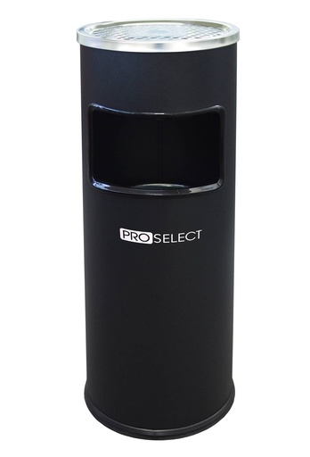 Standaschenbecher mit Abfalleimer - 30 Liter - Schwarz