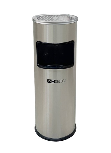 Standaschenbecher mit Abfalleimer - 30 Liter - Edelstahl