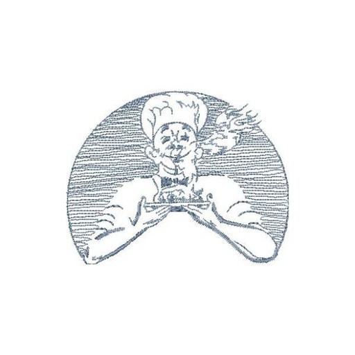 Koch mit Teller