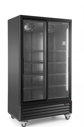 Getränkekühlschrank ECO 1000 mit Schiebetüren, schwarz