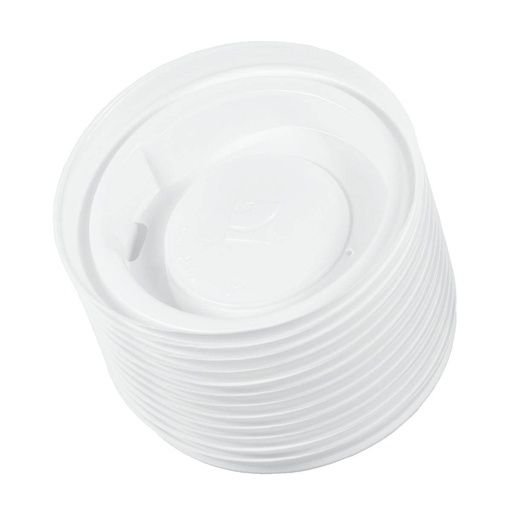 Deckel mit Trinkloch ( 8/10oz, Ø 80 mm),PS Kunststoff, für Coffee-Cups, weiß | 100 Stück