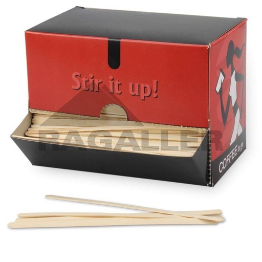 Rührstäbchen Holz 140 mm, in Spender-Box | 1.000 Stück