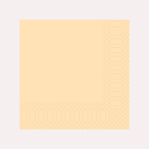 Zelltuchserviette 33x33 cm, 3-lagig, champagner, 1/4 Falz