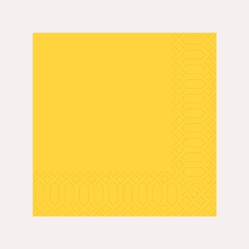 Zelltuchserviette 33x33 cm, 3-lagig, gelb, 1/4 Falz