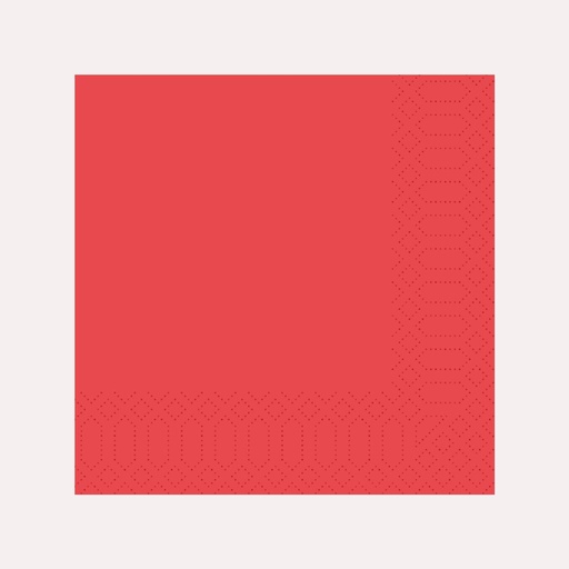 Zelltuchserviette 33x33 cm, 3-lagig, rot, 1/4 Falz