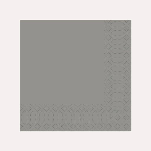 Zelltuchserviette 33x33 cm, 3-lagig, grau, 1/4 Falz