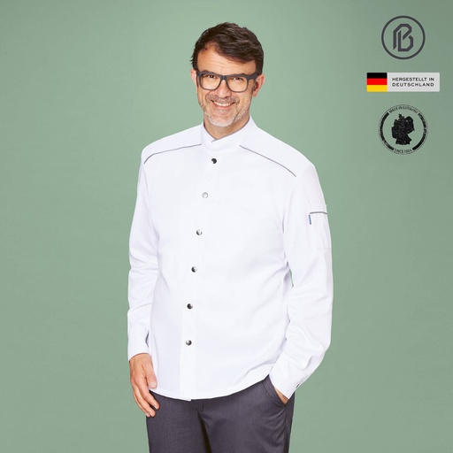 Soft-Henry, weiße Herren-Kochjacke